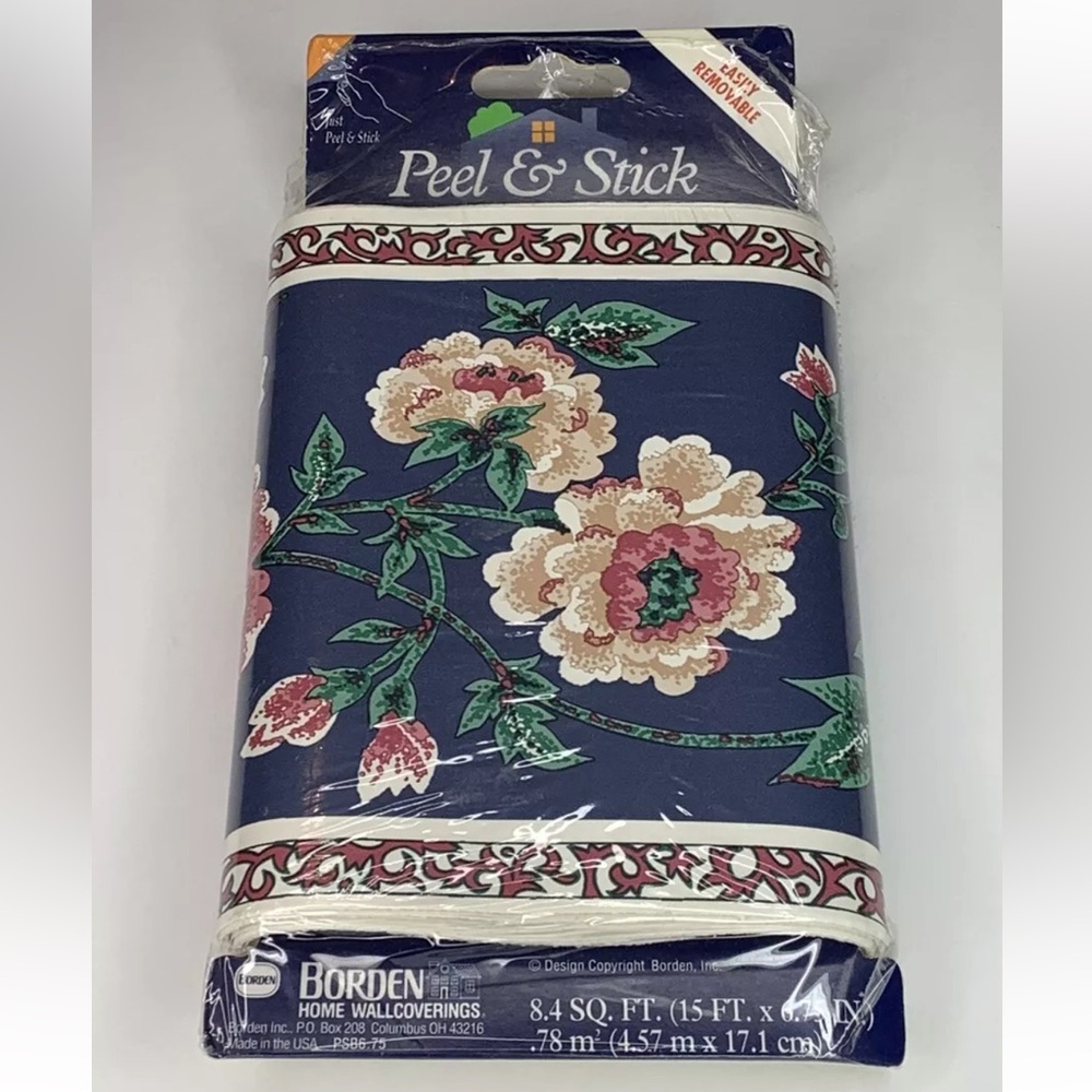 Borden 1993 Peel & Stick Borderlines Floral Design Wall Covering USA Made WL9075